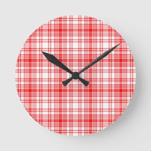 Reloj Redondo Mediano Red Plaid