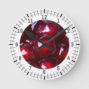 Reloj Redondo Mediano Red Pomegranate Seeds