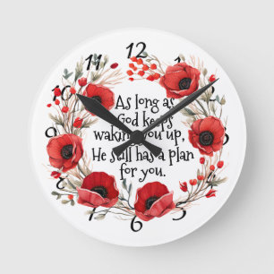 Reloj Redondo Mediano Red Poppies Mug