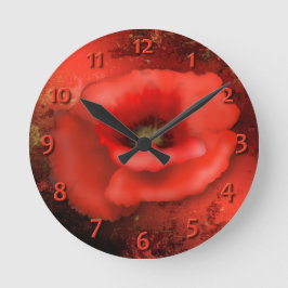 Reloj Redondo Mediano Red Poppy Clock