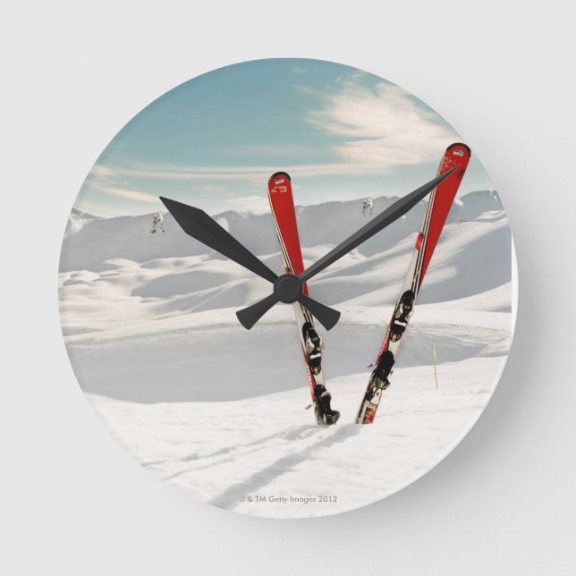 Reloj Redondo Mediano Red Skis (Anverso)
