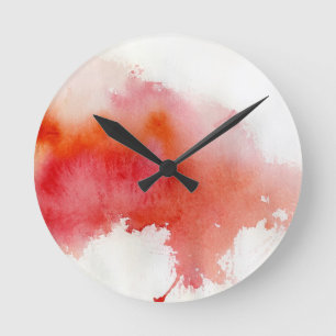 Reloj Redondo Mediano Red spot, watercolor abstract hand painted