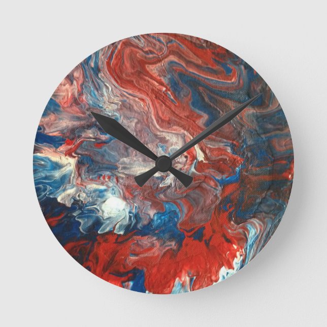 Reloj Redondo Mediano Red, White and Blue (Anverso)