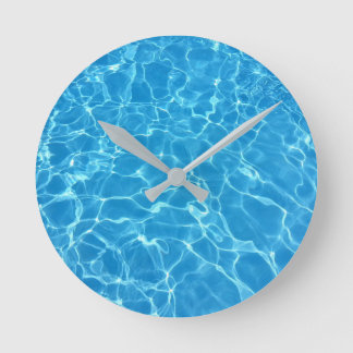 Reloj Redondo Mediano Reflejo De Agua De La Piscina