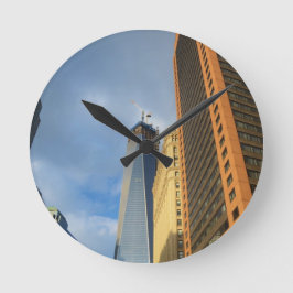 Reloj Redondo Mediano Reflejos de rascacielos de Nueva York