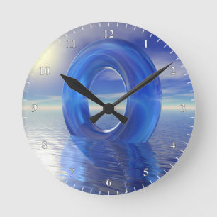 Reloj Redondo Mediano Reflexiones azules