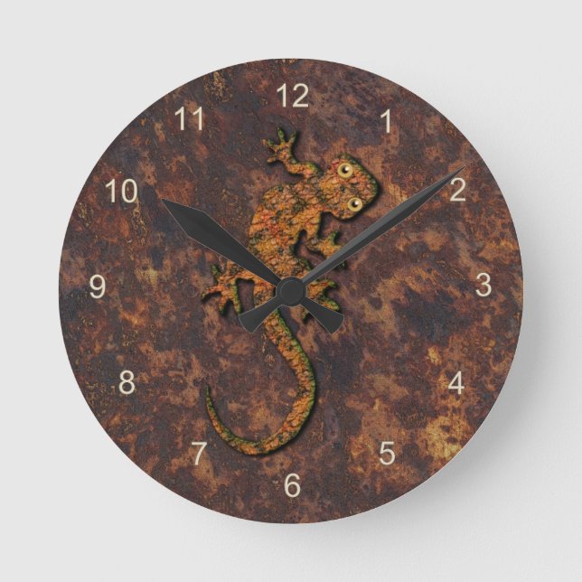 Reloj Redondo Mediano Regalo de arte aborigen australiano (Anverso)