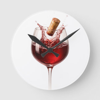 Reloj Redondo Mediano Regalo de boda Elegante salpicadura de vino Descor