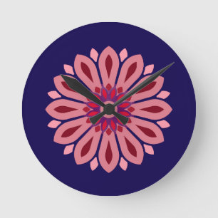 RELOJ REDONDO MEDIANO REGALO DE FLORES MODERNAS Y COLORIDAS PARA HIJA HE