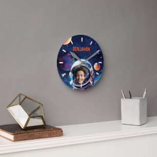 Reloj Redondo Mediano Regalo de foto para niños Astronauta Espacio Profu