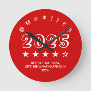Reloj Redondo Mediano Regalo de iconos de tendencia de tipografía de San