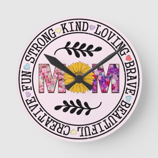 Reloj Redondo Mediano Regalo de mamá (Anverso)