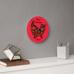Reloj Redondo Mediano regalo de navidades de gato, nombre personalizado 