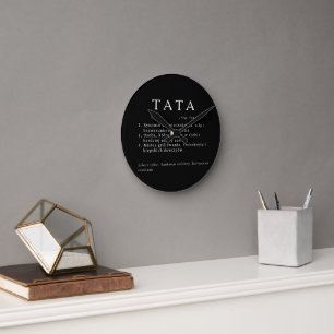 Reloj Redondo Mediano Regalo de papá polaco - definición de TATA - negro