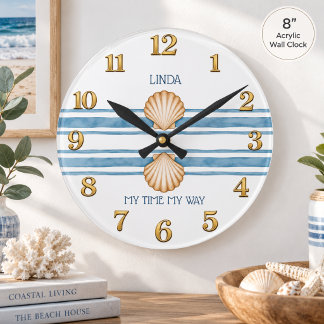 Reloj Redondo Mediano Regalo de recuerdo de jubilación costera Mi tiempo