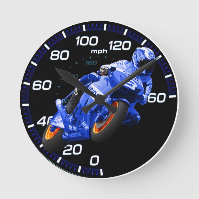 Reloj Redondo Mediano Regalo de Super Moto (Anverso)