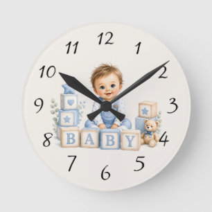 Reloj Redondo Mediano Regalo para la Fiesta de Bienvenida de un Niño