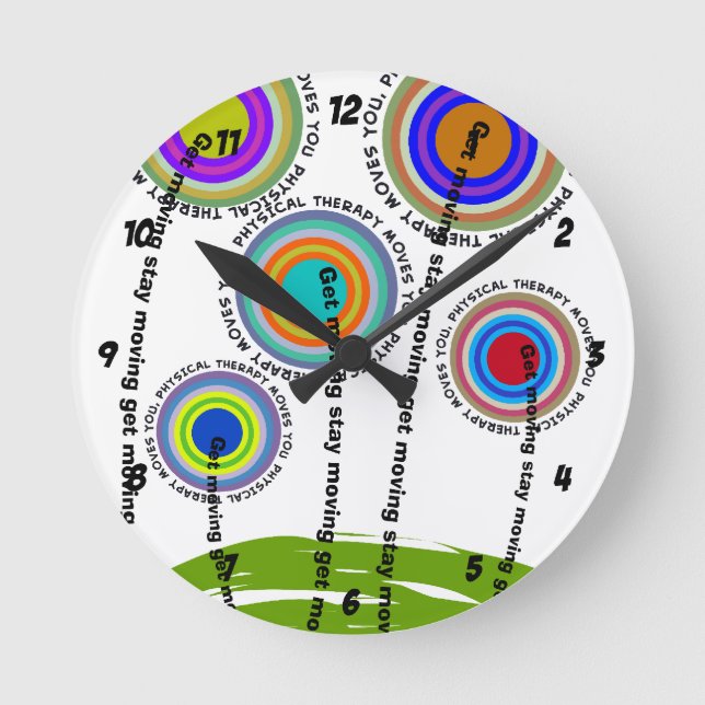 Reloj Redondo Mediano Regalos artsy de la terapia física (Anverso)