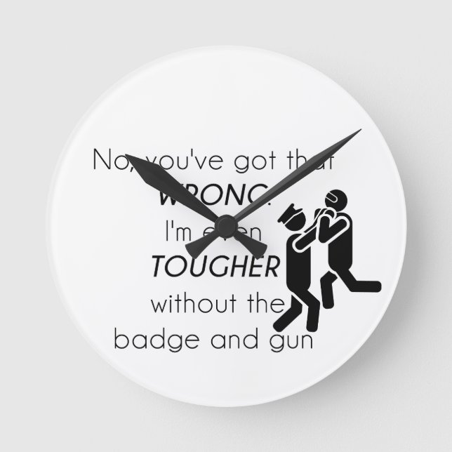 Reloj Redondo Mediano Regalos de Chistes de policías (Anverso)