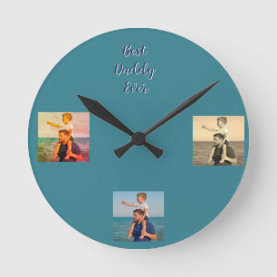 Reloj Redondo Mediano Regalos de Fotos para Papá Calcomanía
