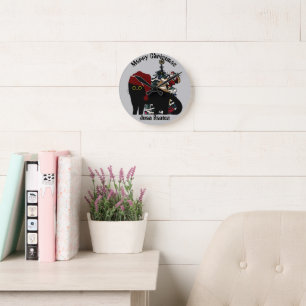 Reloj Redondo Mediano regalos de navidades de gatos, nombre personalizad