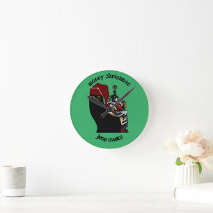 Reloj Redondo Mediano regalos de navidades de gatos, nombre personalizad