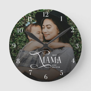 Reloj Redondo Mediano Regalos del Día de la Madre con Foto de Mejor Mamá