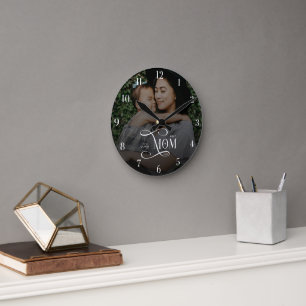 Reloj Redondo Mediano Regalos del Día de la Madre con Foto de Mejor Mamá