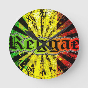 Reloj Redondo Mediano reggae del rasta