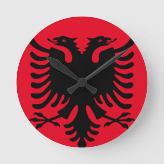 Reloj Redondo Mediano Registre Eagle dirigido doble albanés rojo y negro