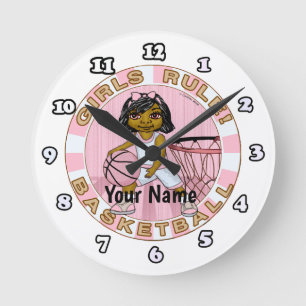 Reloj Redondo Mediano Reglas de chicas Baloncesto