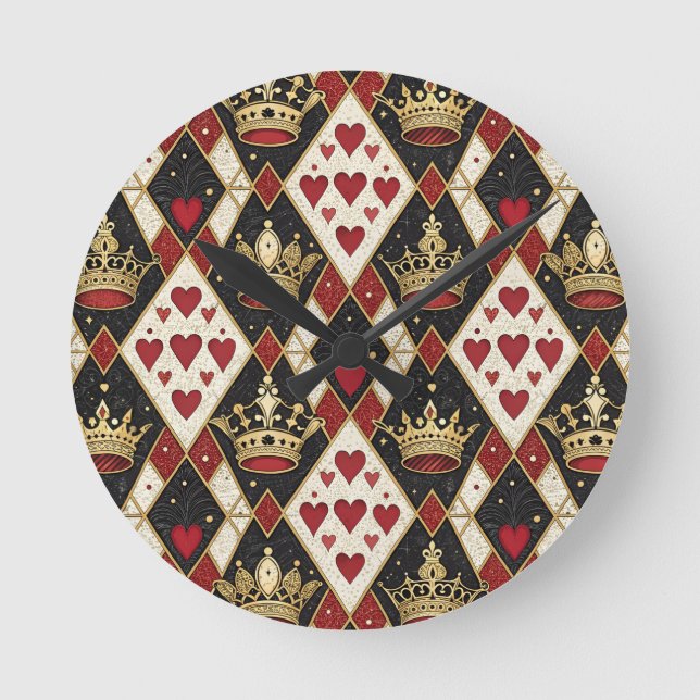 Reloj Redondo Mediano Reina de Corazones (Anverso)