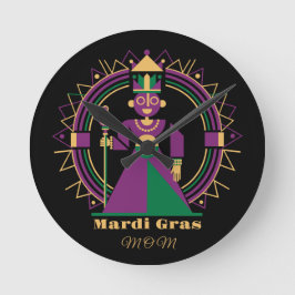 Reloj Redondo Mediano Reina de la Mamá del Mardi Gras 2026