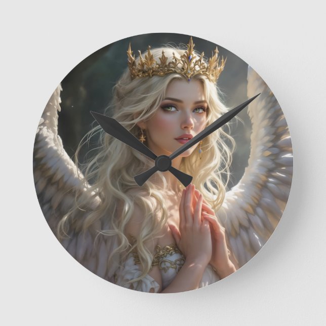 Reloj Redondo Mediano Reina del amanecer celeste (Anverso)