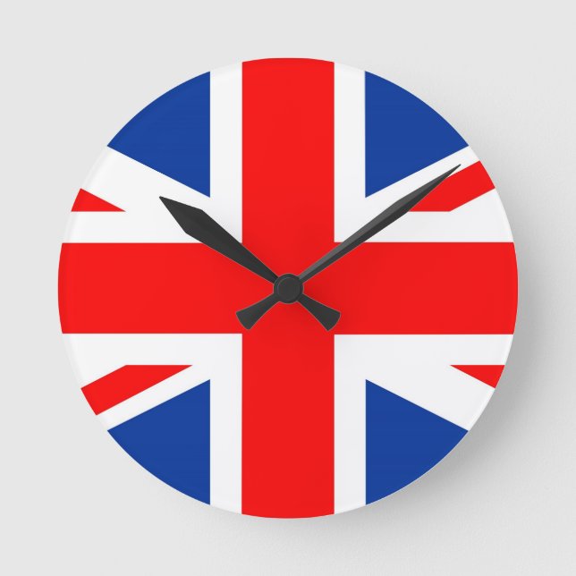 Reloj Redondo Mediano reino unido bandera del país gran bretaña uk (Anverso)