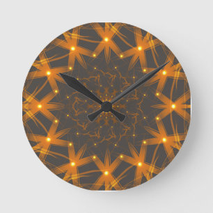Reloj Redondo Mediano Rejilla de Brasa Dorada
