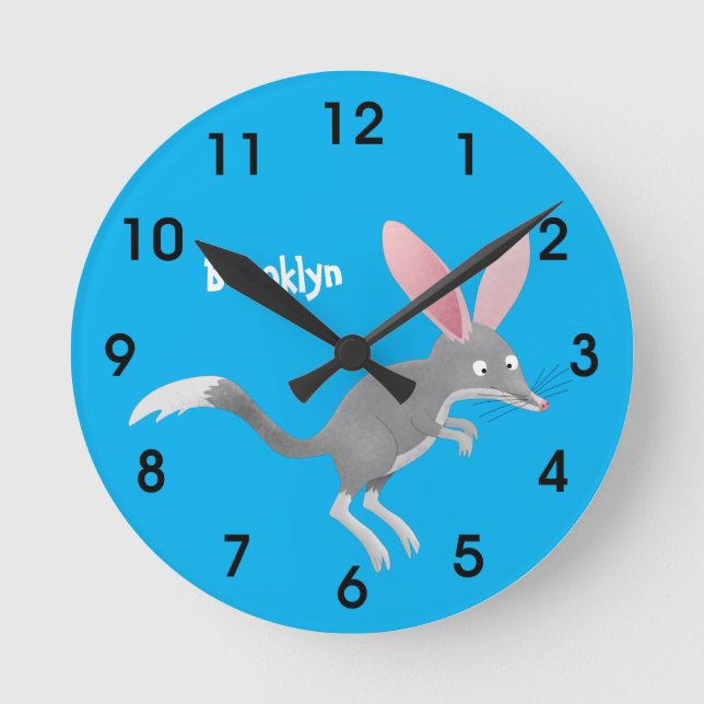 Reloj Redondo Mediano Relajado y feliz personalizado australiano de bilb (Anverso)