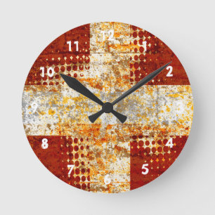 Reloj Redondo Mediano Religious halftone cross