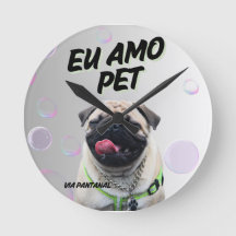 Relógio de parede acrílico redondo de 20,32 cm Pet