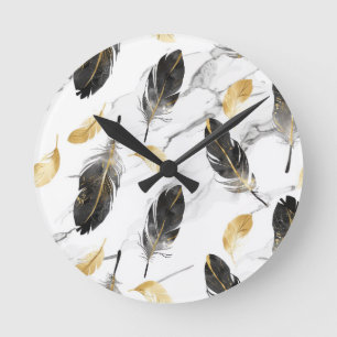 Reloj Redondo Mediano "Reloj de pared de flujo de plumas"