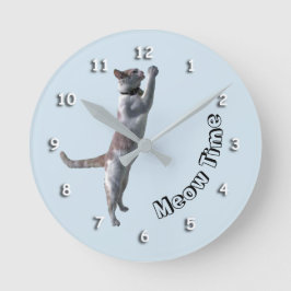 Reloj Redondo Mediano Reloj: tiempo mínimo con gato