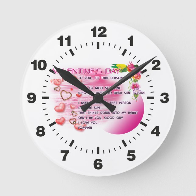 Reloj Redondo Mediano Reloj-Valentín-ENG-1-12 (Anverso)