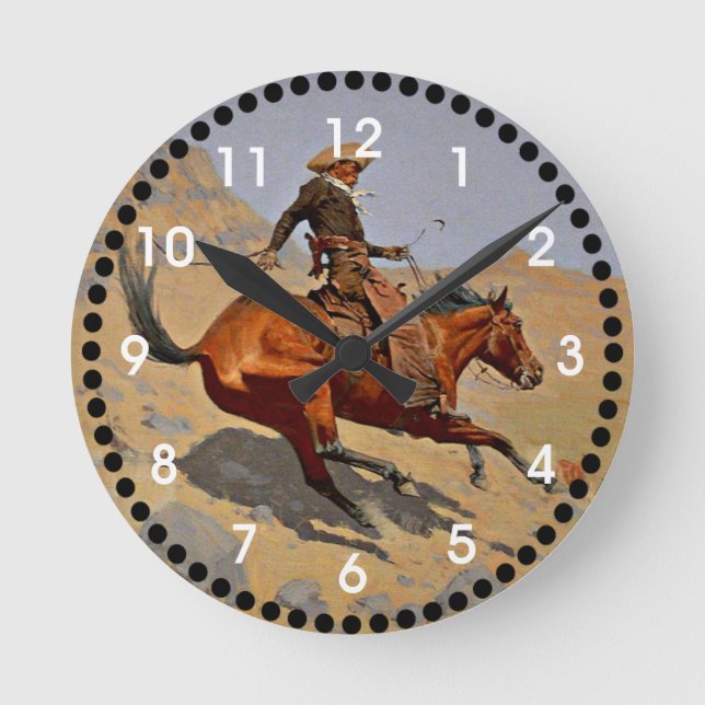 Reloj Redondo Mediano Remington: The Cowboy, American cowboy art (Anverso)