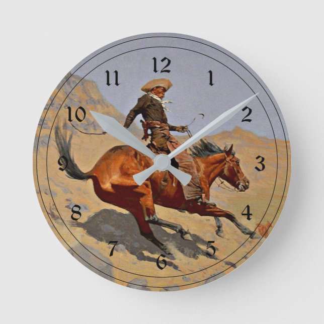 Reloj Redondo Mediano Remington: The Cowboy, American cowboy art (Anverso)