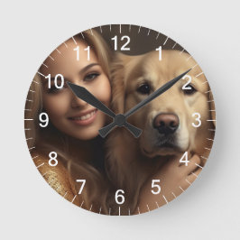 Reloj Redondo Mediano Remolino dorado mejor perro mamá eterna almohadill
