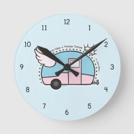 Reloj Redondo Mediano Remolque de campista del vintage