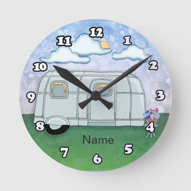 Reloj Redondo Mediano Remolque de viaje  (Anverso)