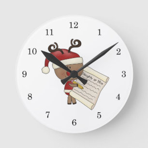 Reloj Redondo Mediano Reno de Rudy travieso o NIC