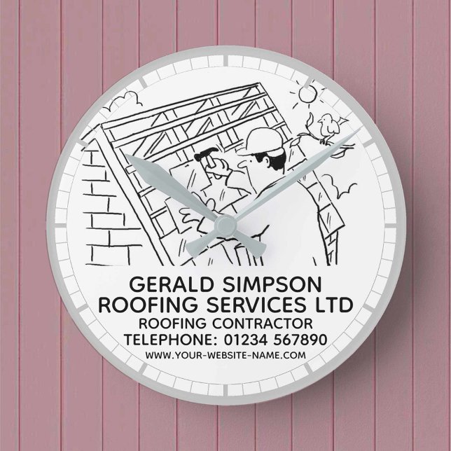 Reloj Redondo Mediano Reparación de techo de un contratista de techo (Subido por el creador)