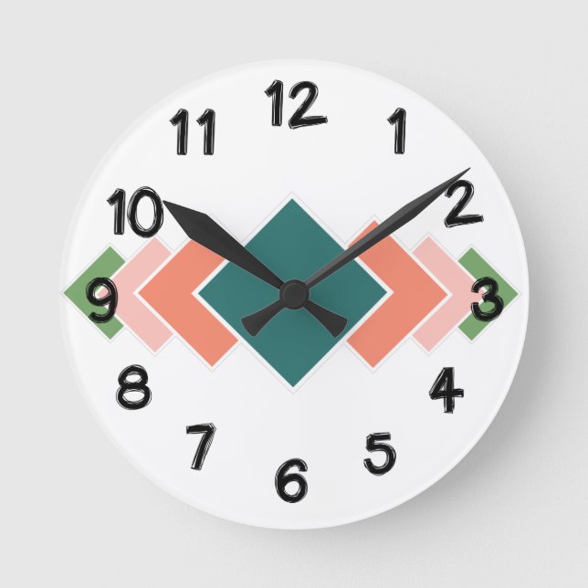 Reloj Redondo Mediano Repeating Diamonds (Anverso)